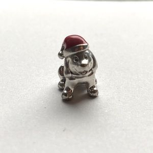 Pandora Silver Dog Red Hat Charm